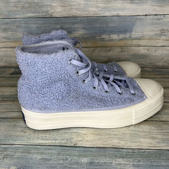 Converse Sherpa Platform Size 9 Chuck Taylor All Star High Cozy Womens Ghost‎ - Picture 4 of 10
